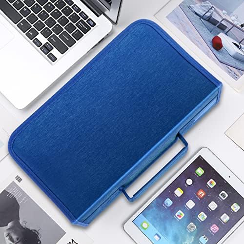 Siveit CD Case DVD Storage Holder, CD/DVD Case Wallet 128 Capacity DVD Cases Organizer CD Binder, Portable CD Wallet for Home Travel (Black binder, Blue) - Image 5