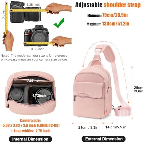 Cwatcun Large Canvas Sling Bag, Crossbody Chest Bag with Tripod Holder - Image 5