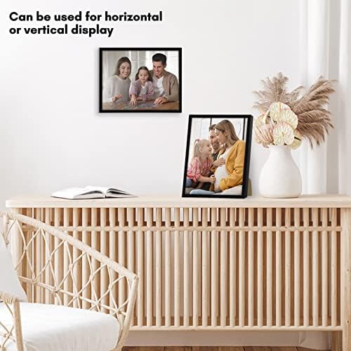 Americanflat 8.5x11 Picture Frame with Shatter-Resistant Glass - Streamline Collection - Thin Border Photo Frame for Tabletop and Wall Display - Hanging Hardware and Easel Stand Included - Black - Image 4