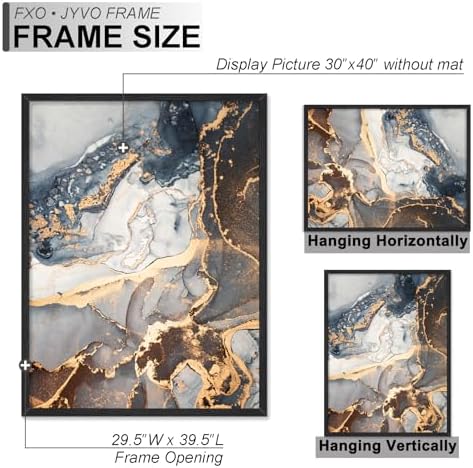 Fxojyvo 30x40 Picture Frame Black Engineered Wood Wall Hanging - Image 4