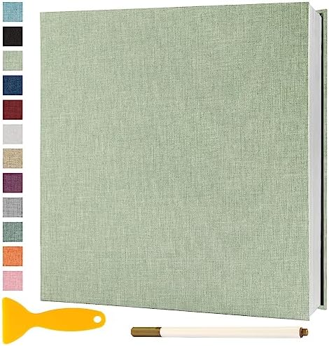 Photo Album Self Adhesive Pages 11x10.6 Scrapbook GrassGreen 40 Pages by Semfalbuums
