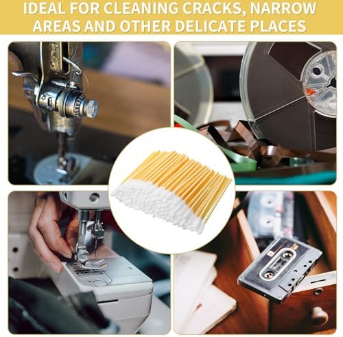Chinco 200 Pieces Foam Swab Sponge Swab Foam Tips Sponge Stick for Inkjet Printer Print Head Camera Optical Lens Optical Equipment(Yellow,3.66 Inch) (Pack of 2) - Image 3