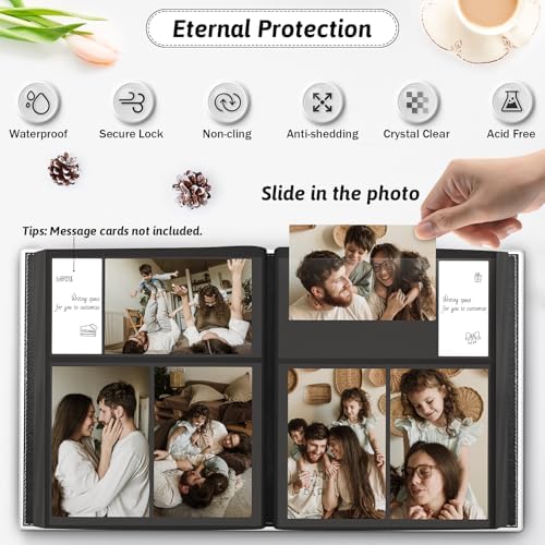 Popotop 4x6 Photo Album Holds 300 Pictures, Vegan Leather Hardcover - Image 3