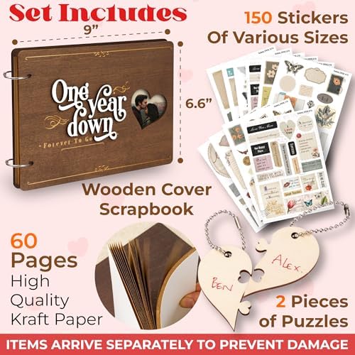 1 Year Anniversary Scrapbook for Couples, First Anniversary Wedding Gifts - Image 2