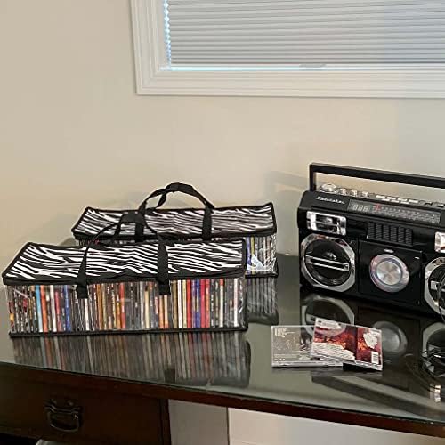 Evelots CD Storage Bags, 2 Pack, Holds 96 CDs, Zebra Print - Image 3