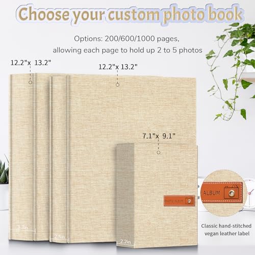 Popotop 4x6 Photo Album 200 Pictures, Linen Hardcover, Reinforced Spine - Image 3