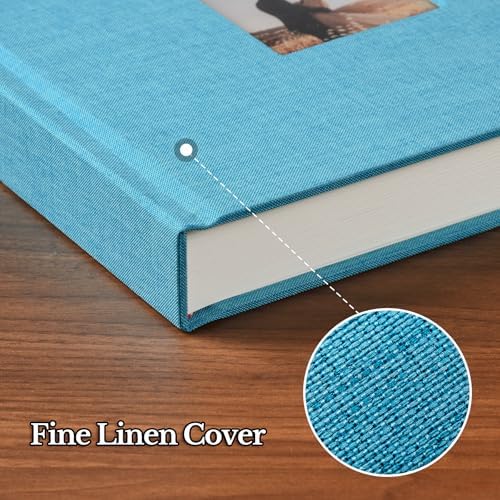 Pssoss 8x8 Inch DIY Scrapbook Album, Linen Hardcover, 40 Pages, Blue - Image 6