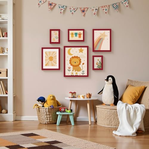 Vittanly 5x7 Picture Frame Made of Solid Wood for Wall or Tabletop, Red - Image 5