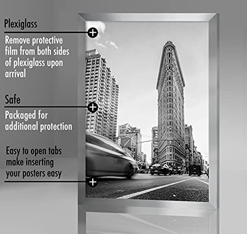 Americanflat 24x36 Poster Frame - Silver Engineered Wood with Polished Plexiglass - Wide Picture Frame for Vertical or Horizontal Wall Display - Epic Collection - Silver - Image 4