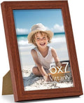 Vittanly 5x7 Picture Frame Made of Solid Wood for Wall or Tabletop, Brown by Vittanly