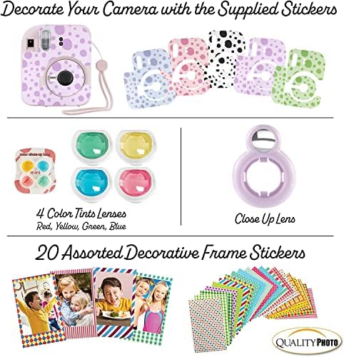 Fujifilm Instax Mini 12 Instant Camera with Case, Decoration Stickers, Frames, Photo Album and More Accessory kit (Lilac Purple)… - Image 6