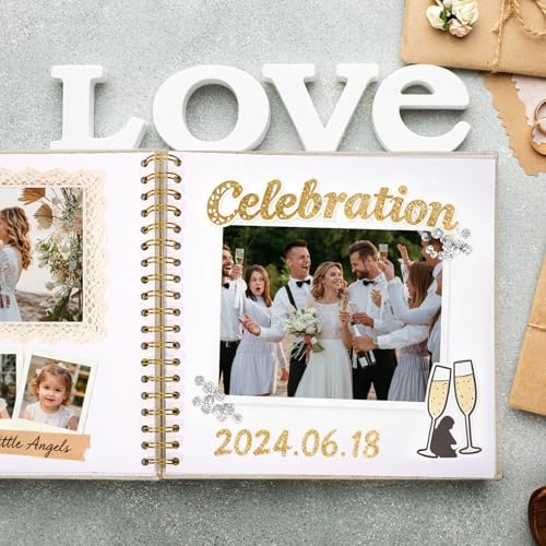 Scrapbook Photo Album, Linen Covered, 8x8 Inches, 20 Sheets/40 Pages - Image 4