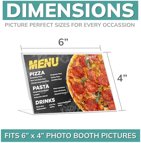 pbf 6x4 Clear Picture Frame | 6 x 4 Acrylic Picture Frame | Horizontal Acrylic Stands for Display | Plastic Photo Frame | Slanted Plastic Picture Frames for Table Sign, QR Code Display (24-Pack) - Image 2