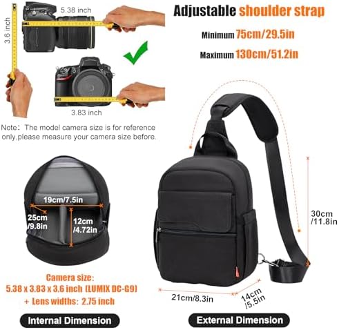 Cwatcun Large Camera Sling Bag, Crossbody Chest Bag with Tripod Holder - Image 2