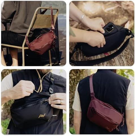 Peak Design Outdoor Sling 4L, Black, Padded Adjustable Shoulder Strap for Crossbody & Waist Carry, 3 Mesh Internal Pockets, Ideal for Carrying Cameras & Essentials, Versatile Sling Bag for Men & Women - Image 5