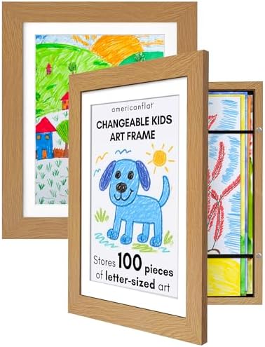 Americanflat 8.5x11 Changeable Kids Art Frame 2-Pack - Dark Oak by Americanflat