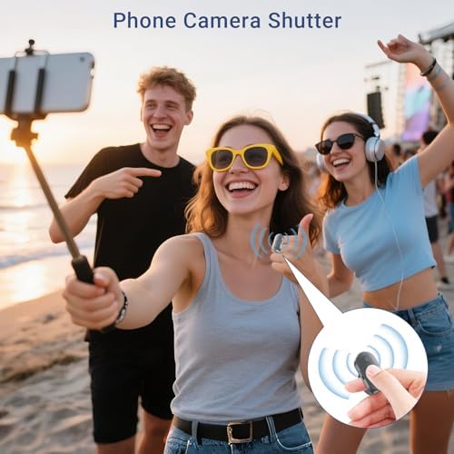 Phone Camera Remote Control for iPhone Android iPad with Zoom, Bluetooth Camera Remote Clicker with Front/Rear Camera Switch, Fingertip Bluetooth Button for Photo & Video Recording Content Creator. - Image 2