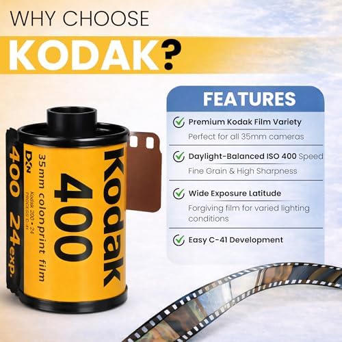 Kodak Ultramax 400 35mm Film Roll 24 Exp 3 Rolls with Sturdy Tiger Case - Image 3