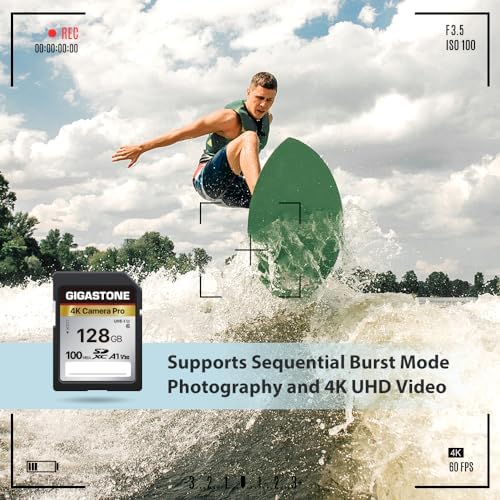 【5-Years Data Recovery】GIGASTONE 128GB SD Card, SDXC Memory Card, 4K UHD - Image 6