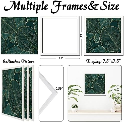 White 8x8 Picture Frame Set of 3, Lightweight Sturdy Gallery Wall Decor - Image 3