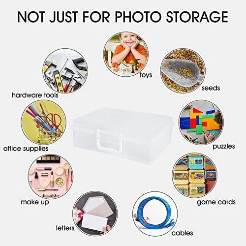 4" x 6" Photo Storage Case with Handle, 16 Inner Photo Organizer Keeper, Extra Large Storage Picture Boxes, Seed Storage, Transparent Craft Keeper (16 Pack Inner Box) - Image 4
