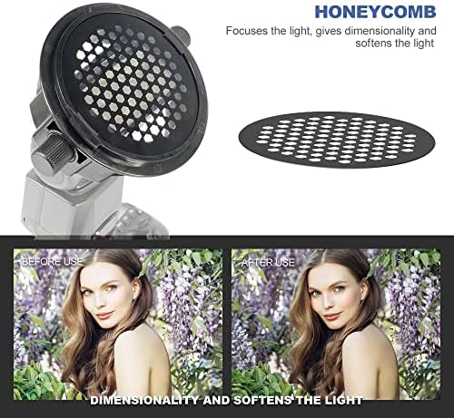 Photography Lighting Flash Diffuser Set, LENSGO Professional Flash Kit Flash Diffuser Modifier Bundle Diffusion Dome for All Square and Round Head Lights for Superior Light Control(D25) - Image 7