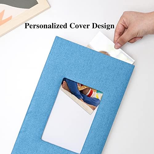 Vienrose 4x6 Photo Album,300 Pockets,Linen Cover with Window,Sky Blue - Image 3