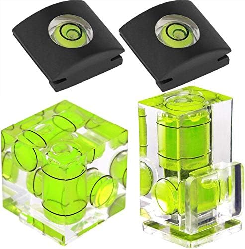 Hot Shoe Level, ChromLives Camera Bubble Level Hot Shoe Bubble Level Combo Pack 3 Axis 2 Axis 1 Axis Compatible with DSLR Film Camera Canon Nikon Olympus (4Pack) by ChromLives