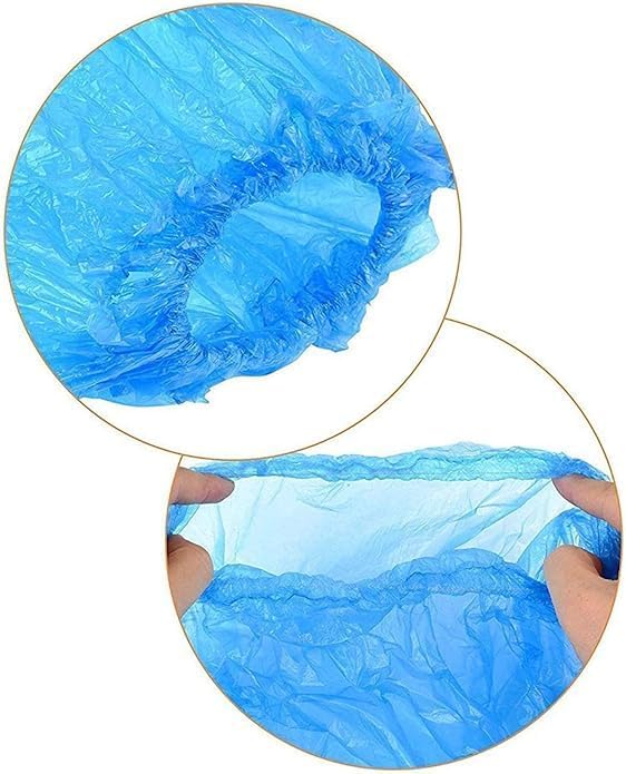 IwIeIaIrI Disposable Shoe Covers 60 Pack (30 Pairs) Blue Rain Shoes and Boots Cover Plastic Long Shoe Cover Clear Waterproof Anti-Slip Overshoe for Women Men Water Boots Cover Rainy Day Use Cover - Image 2
