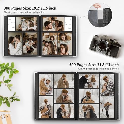 Popotop 4x6 Photo Album Holds 500 Pictures, Vegan Leather Hardcover - Image 5