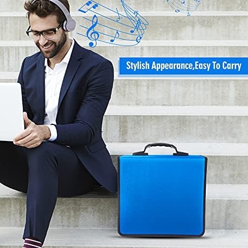 CD/DVD Portable Storage Binder with Handle, 400‑Capacity,(Blue) - Image 4