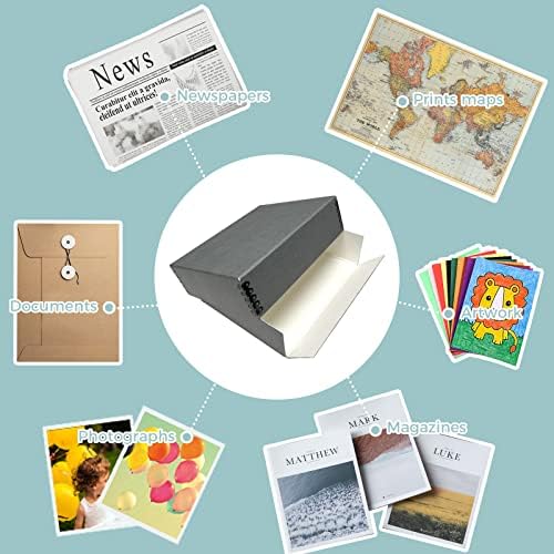 Golden State Art, Drop Front Archival Storage Box, Gray, 8.75x10.75x3 Inch - Image 6