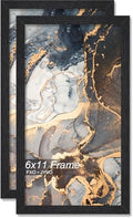 6x11 Picture Frame Set of 2 Black Engineered Wood Tabletop/Wall Hanging by Fxojyvo