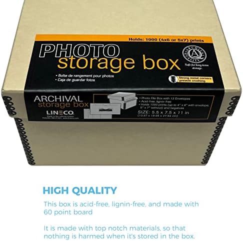 Lineco 4x6 Photo Storage Box, with 12 Acid-Free Envelopes, 5.5x7.5x11, Tan - Image 5