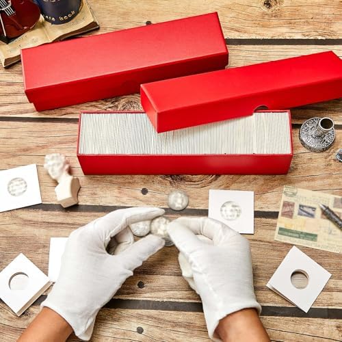 Teling 8 Pcs 2x2 Coin Storage Collectors Box, 9 x 2 x 2 Inches, Red - Image 6