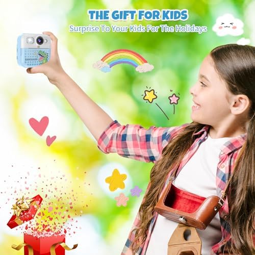 Instant Print Camera for Kids, Toddler 1080P Toys Printable Selfie Cameras, Christmas Birthday Gifts for Girls Boys Age 3-10 with 3 Roller Photo Paper(Blue) - Image 7