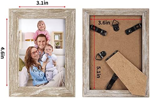 Giftgarden 12 Pack 3.5x5 Picture Frame Distressed White Beige, Rustic 3.5 by 5 Photo Frames Bulk for Desktop Display or Wall Mount - Image 2