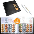 2x6 Photo Strip Album, Black Cover White Pages, 2 Gel Pens by PhotoBoothNook