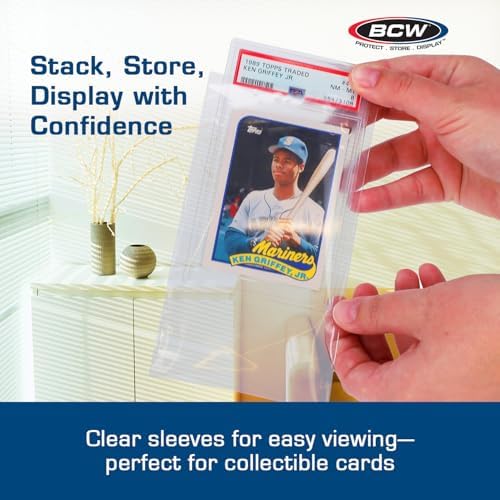 BCW Resealable Graded Card Sleeves, 3 3/4 x 5 1/2, 1-Inch Flap, 100 Count - Image 5