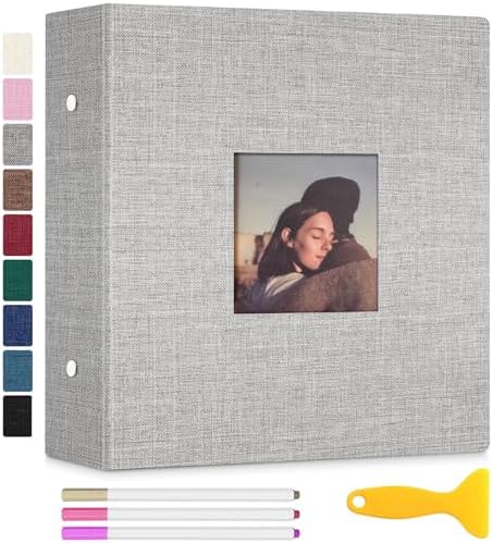 Zesthouse Photo Album Self Adhesive with Picture Display Window, 3-Ring Scrapbook Albums 60 Pages Holds 8x10 5x7 4x6 Photos, DIY Photo Book Ideal Gift for Family Wedding Baby by Zesthouse
