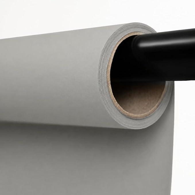 Kate Seamless Paper Backdrop for Photography Light Grey Photo Backdrop Paper (86''x32.8' Pursuit Grey) by KateBackdropforPhotography
