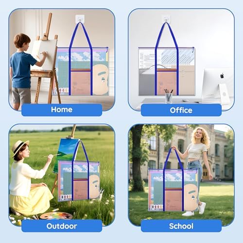 ZKOO Bulletin Board Poster Storage, Extra-Large Storage Chart Art Portfolio Bag 30 x 25 Inchs, Bulletin Board Sheet Organization for Bulletin Boards, Scrapbooks, Keepsake and Poster (30" X 25", Blue) - Image 6