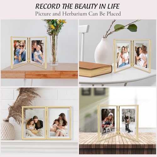 Golden State Art 8x10 Hinged Metal Picture Frame, Light Gold, Tabletop - Image 4