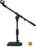 InnoGear Adjustable Desk Microphone Stand, Weighted Base with Soft Grip Twist Clutch, Boom Arm, 3/8/'' and 5/8/'' Threaded Mounts for Blue Yeti and Blue Snowball, Kick Drums, Guitar Amps, Black | for Shure Fifine Guitar Amps, 4.4lb Weight Capacity, Arm... by InnoGear