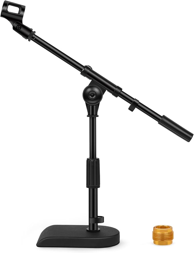 InnoGear 2 Set Mic Stand Desk Boom Arm Microphone Stand for Blue Yeti | for Shure Fifine Guitar Amps, 4.4lb Weight Capacity, Arm Swivel Sideways, Stable, Extendable, Adjustable, Cable Clip Included by InnoGear