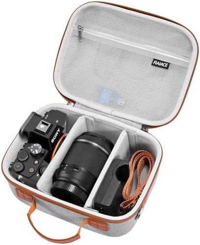 RAIACE Hard Case Compatible with Sony Alpha 7 II III IV/7R V Camera, for Nikon, for Canon, for Pentax and More. Mesh Pocket for Charger, Cables, Cards and Accessories. (case only) (Gray) by RAIACE