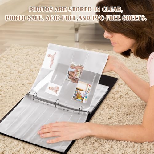 Feifeiya Film Negative Storage Box Set Acid Free Film Protector 3 Ring Film Negative Sleeves Binder 50 Pcs Negative Page Preservers for 120 Film Negative Storage and 135 35mm Negative Sleeves(Black) - Image 6