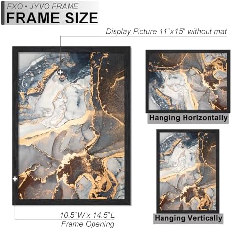 Fxojyvo 11x15 Picture Frame Black Engineered Wood Wall Hanging - Image 4