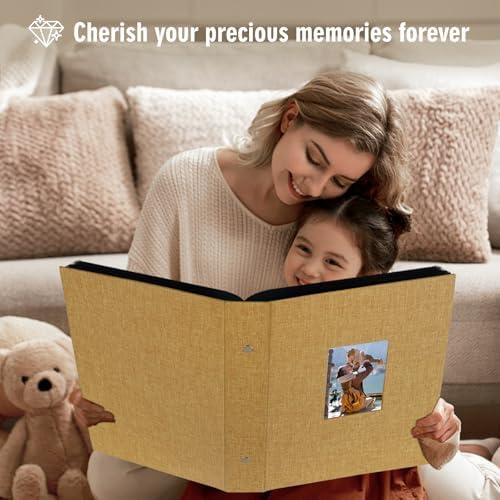 Artmag Fabric Photo Album 4x6 400 Large Capacity for Family Wedding Anniversary Linen Album Holds 400 Vertical Photos (400 Pockets, Khaki) - Image 5