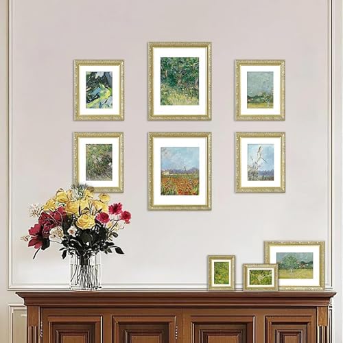 VIOLABBEY 5x7 Picture Frame Gold, Ornate Vintage Photo Frame - Image 6